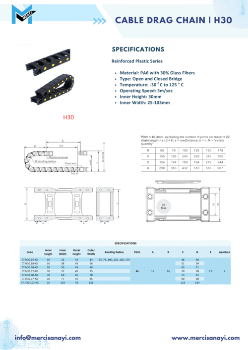 CABLE DRAG CHAIN _ H30