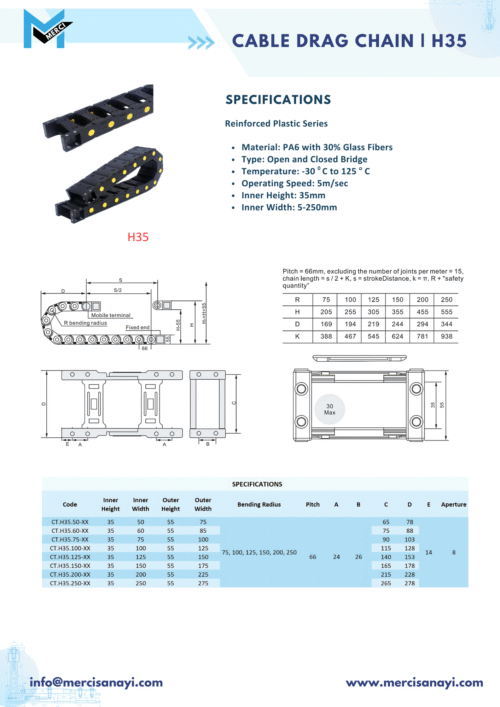 CABLE DRAG CHAIN H35