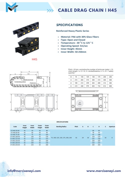 CABLE DRAG CHAIN _ H45