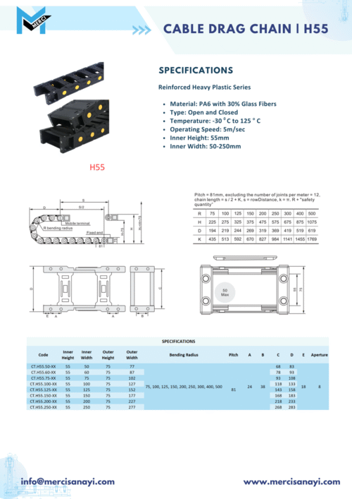 CABLE DRAG CHAIN _ H55