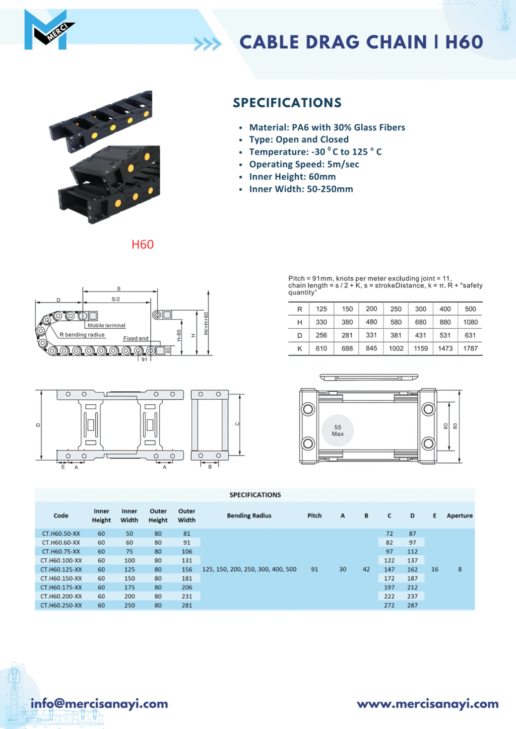 CABLE DRAG CHAIN _ H60