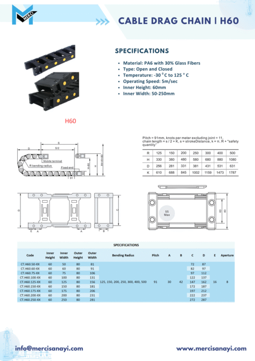 CABLE DRAG CHAIN _ H60