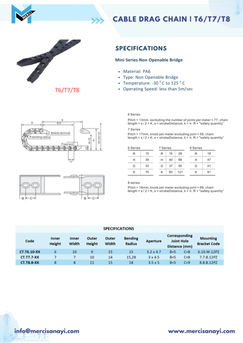 CABLE DRAG CHAIN _ T6_T7_T8