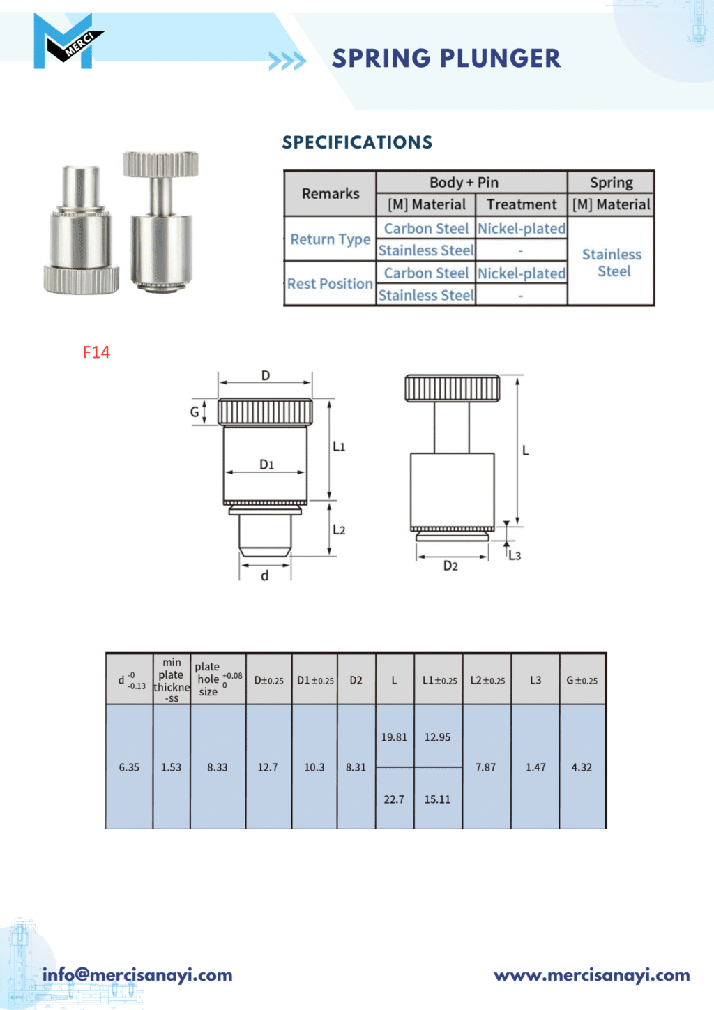 Spring Plunger | F14