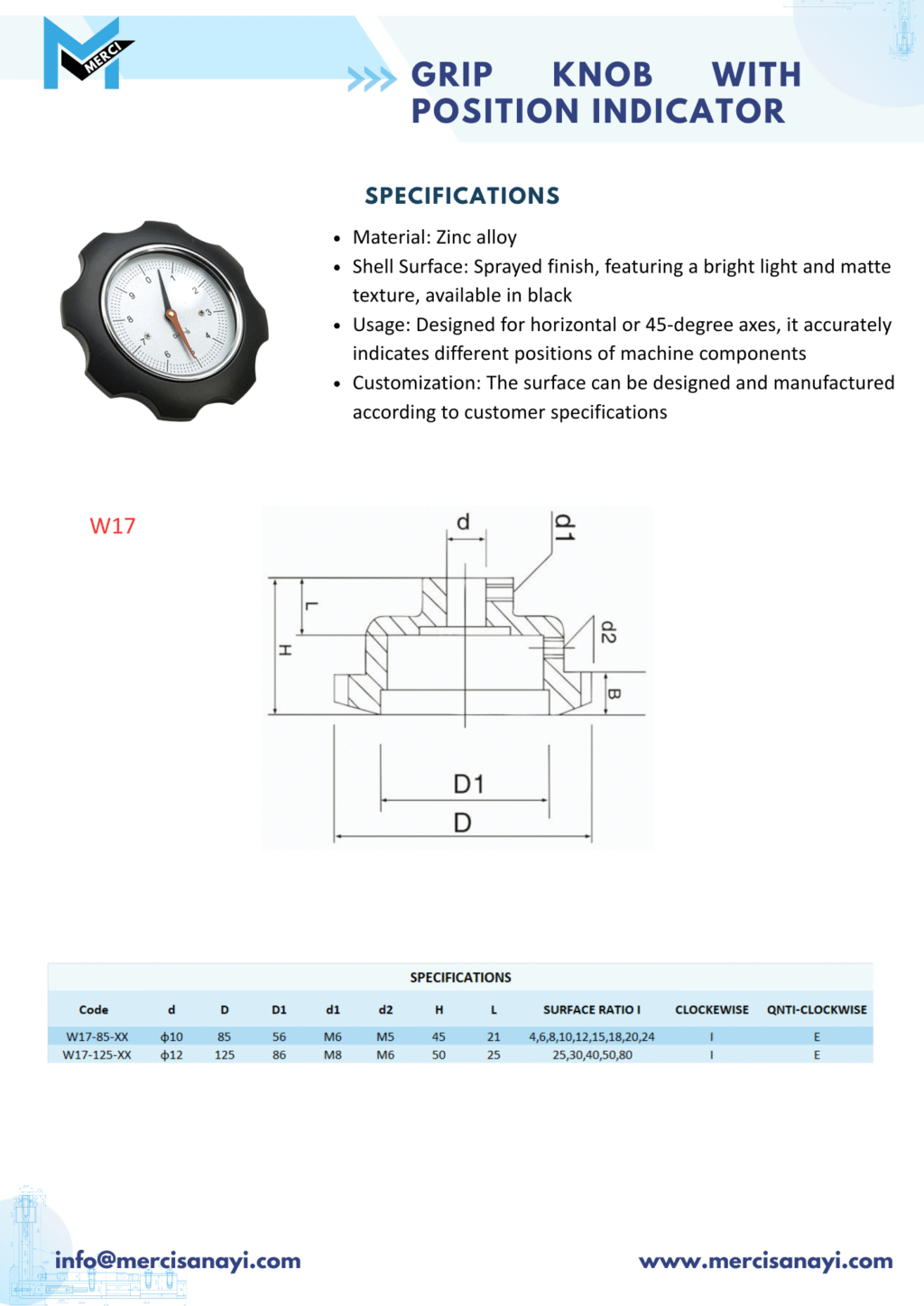 Grip Knob with Position Indicator | W17