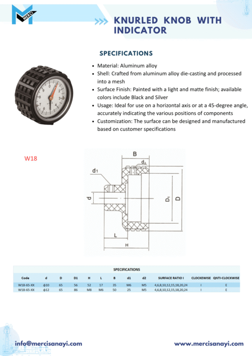 Knurled Knob with Indicator | W18