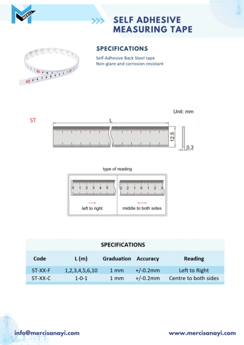 Self-adhesive measuring tape SS Steel tape