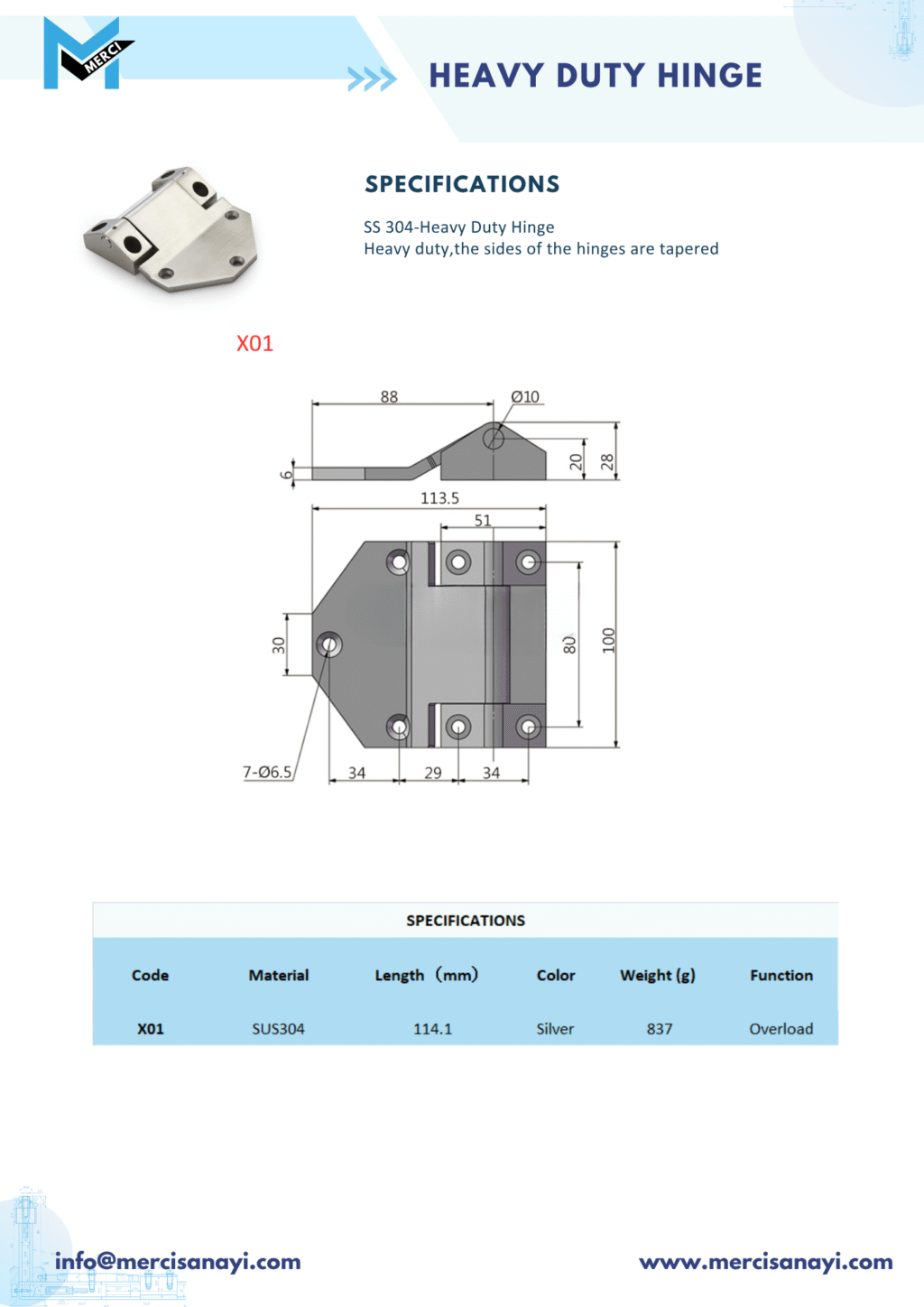 Heavy Duty Hinge | X01