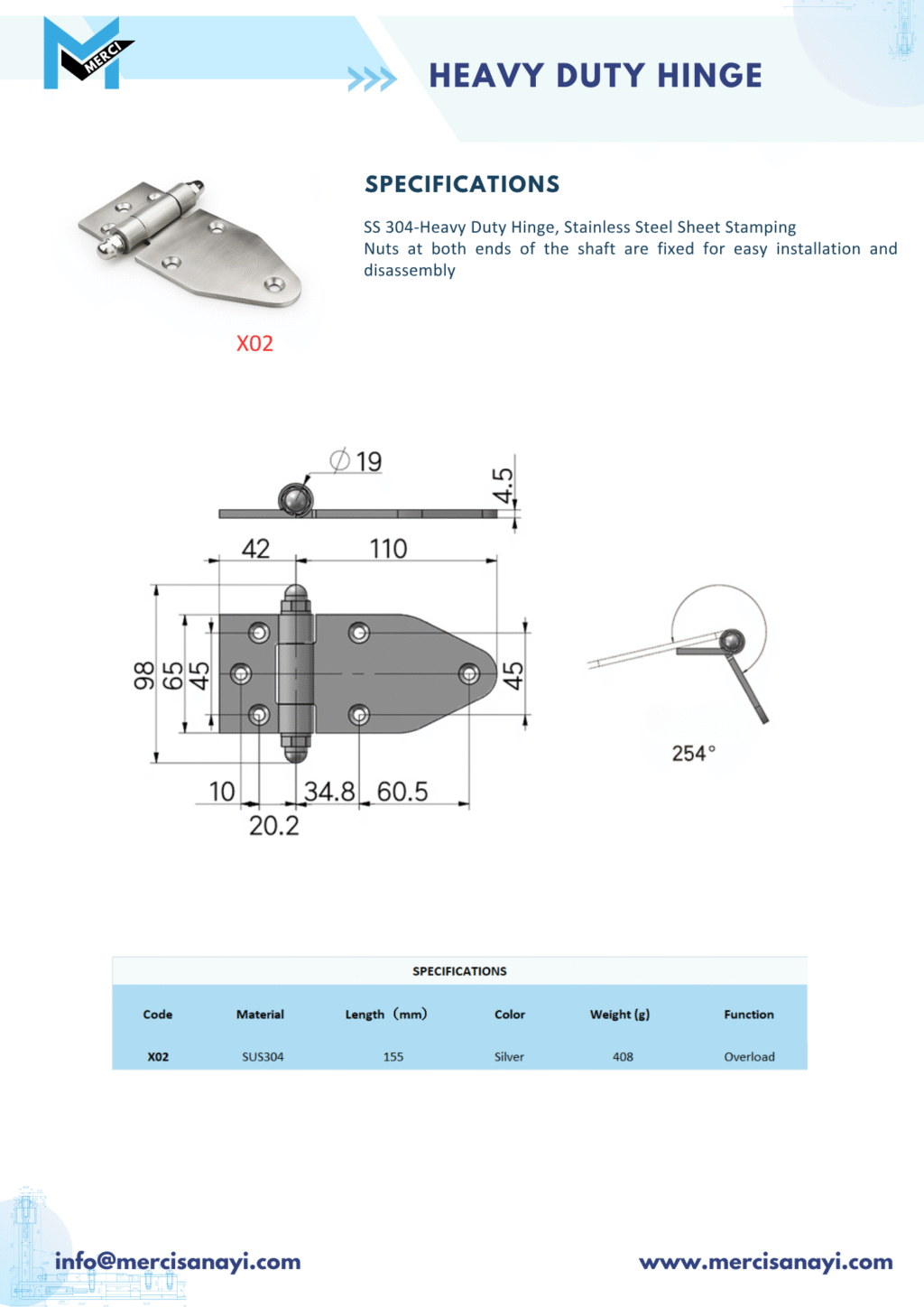 Heavy Duty Hinge | X02
