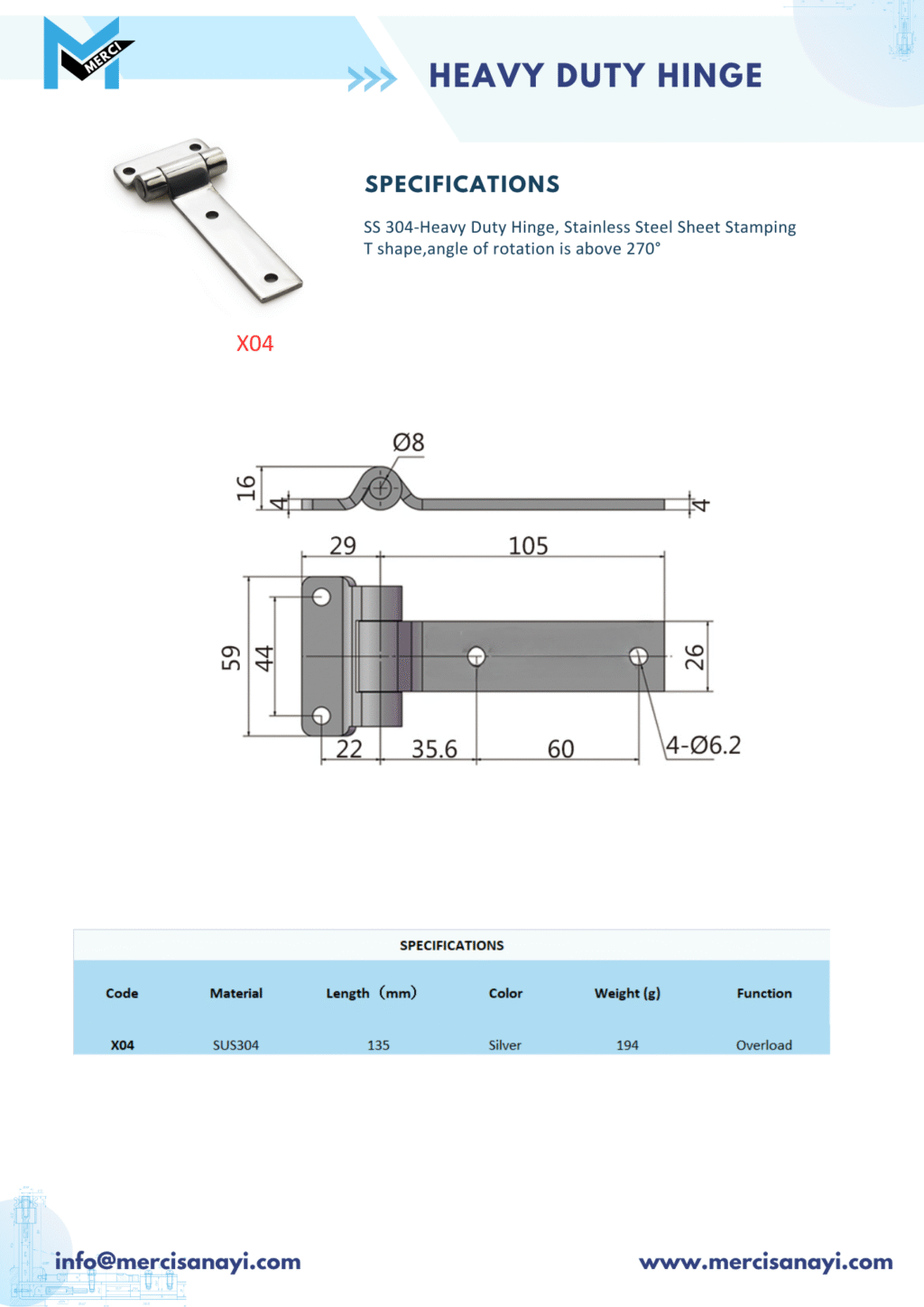 Heavy Duty Hinge | X04