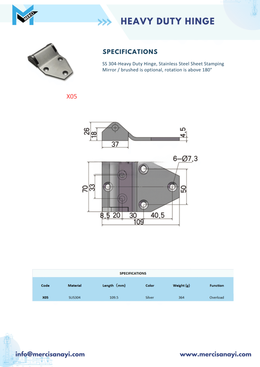 Heavy Duty Hinge | X05