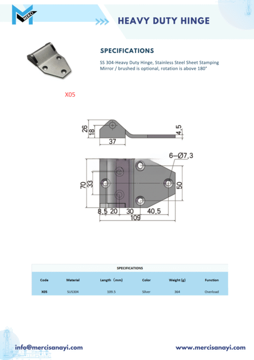 Heavy Duty Hinge | X05