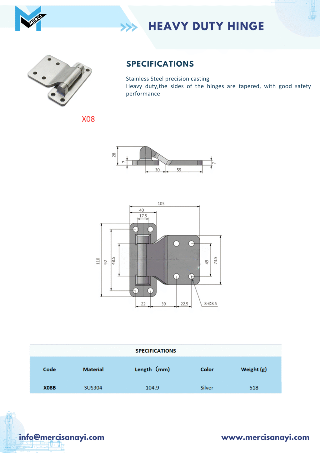 Heavy Duty Hinge | X08