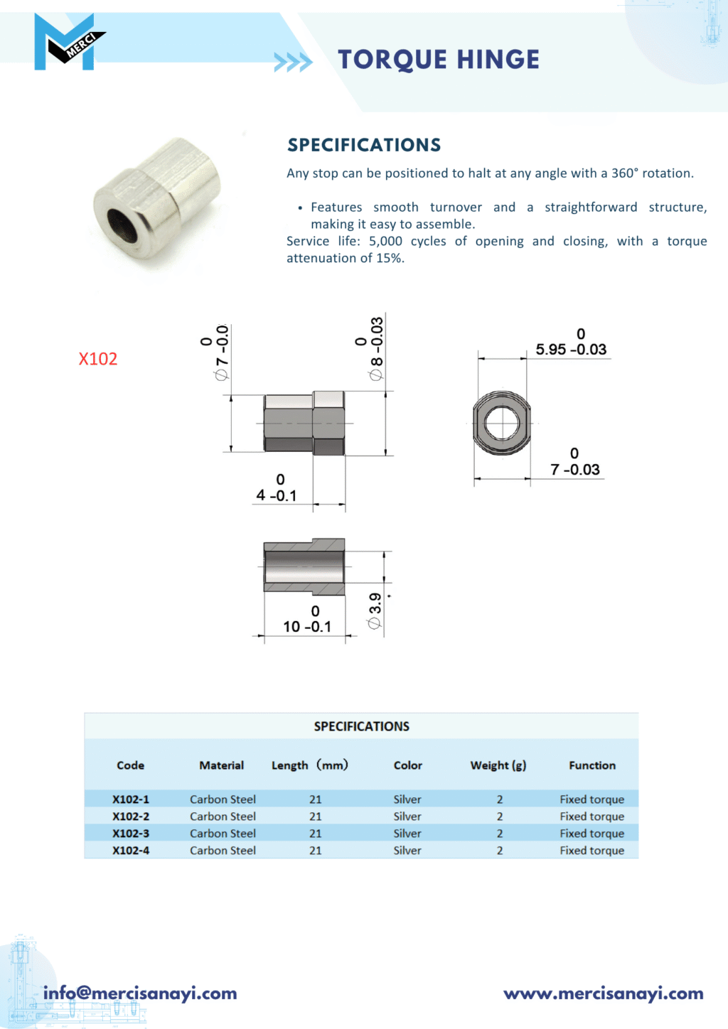 Torque Hinge | X102