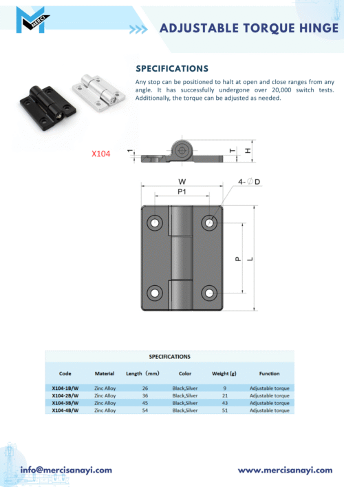 Adjustable Torque Hinge | X104