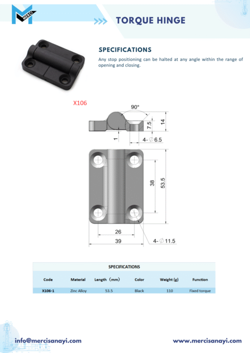 Torque Hinge | X106