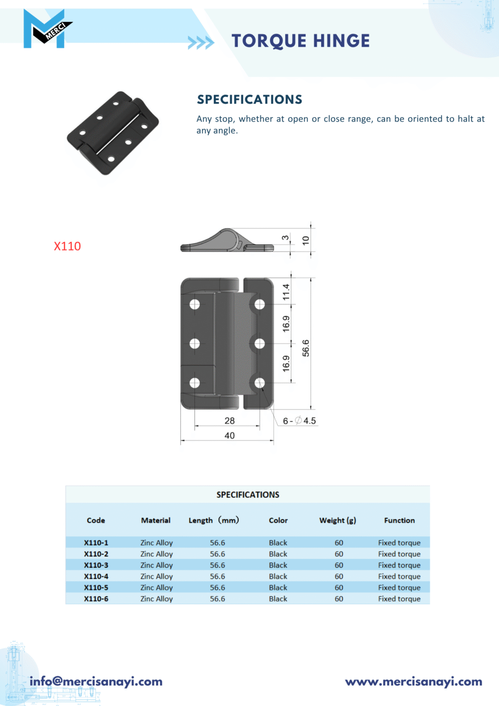 Torque Hinge | X110