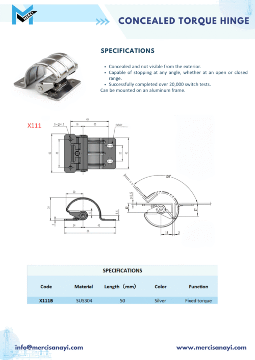 Concealed Torque Hinge | X111