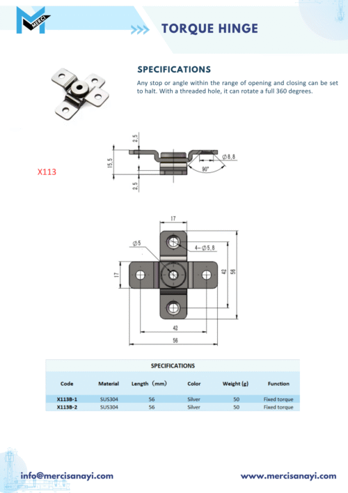 Torque Hinge | X113