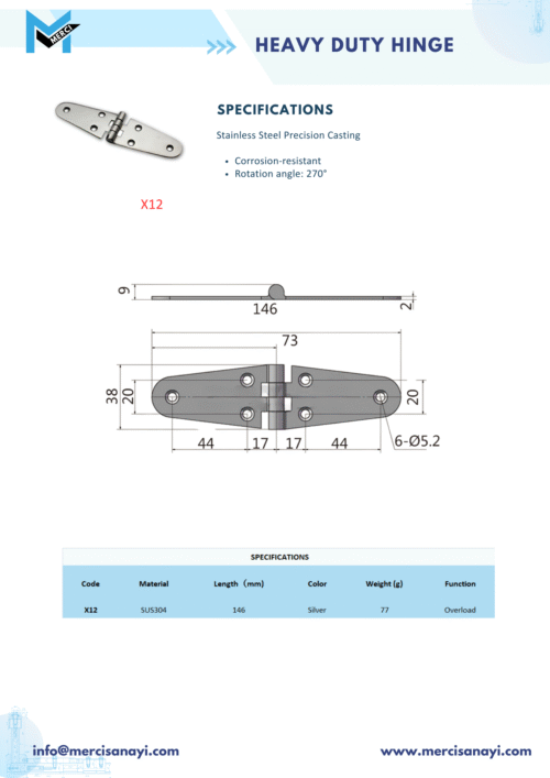 Heavy Duty Hinge | X12