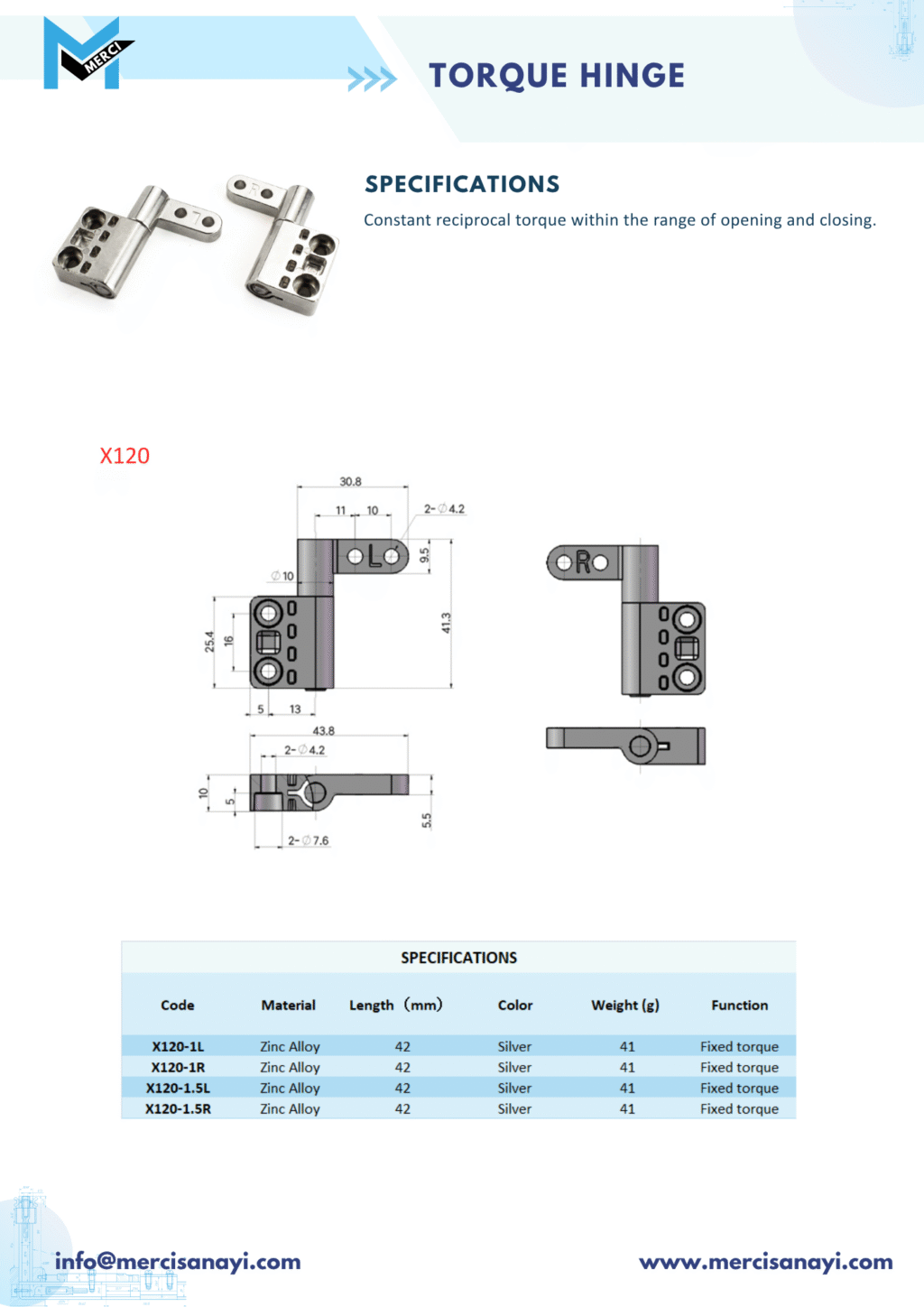 Torque Hinge | X120