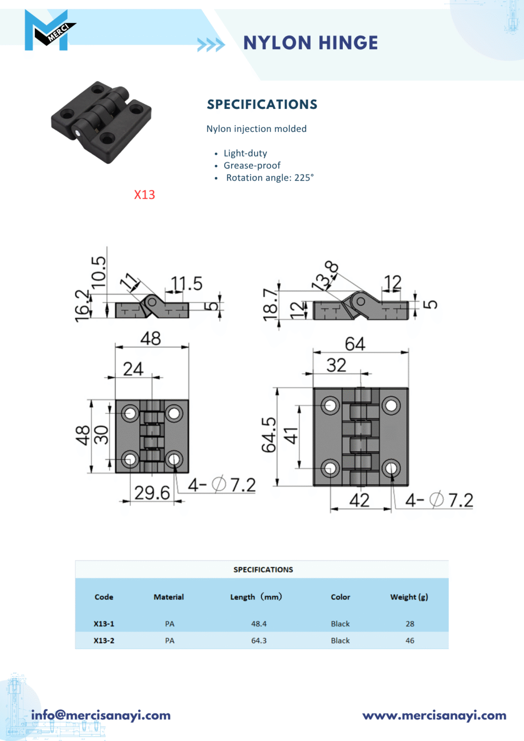 Nylon Hinge | X13