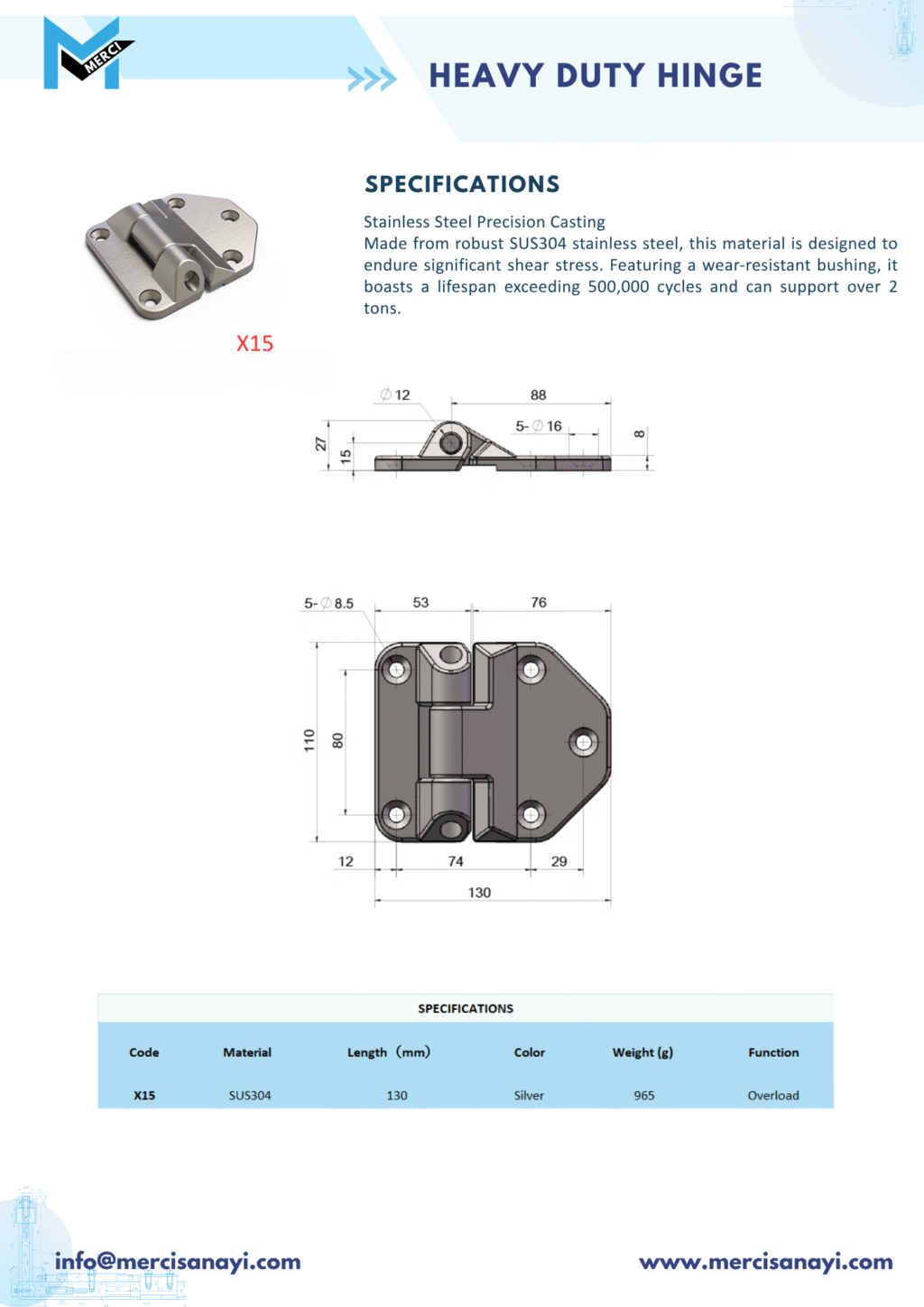 Heavy Duty Hinge | X15