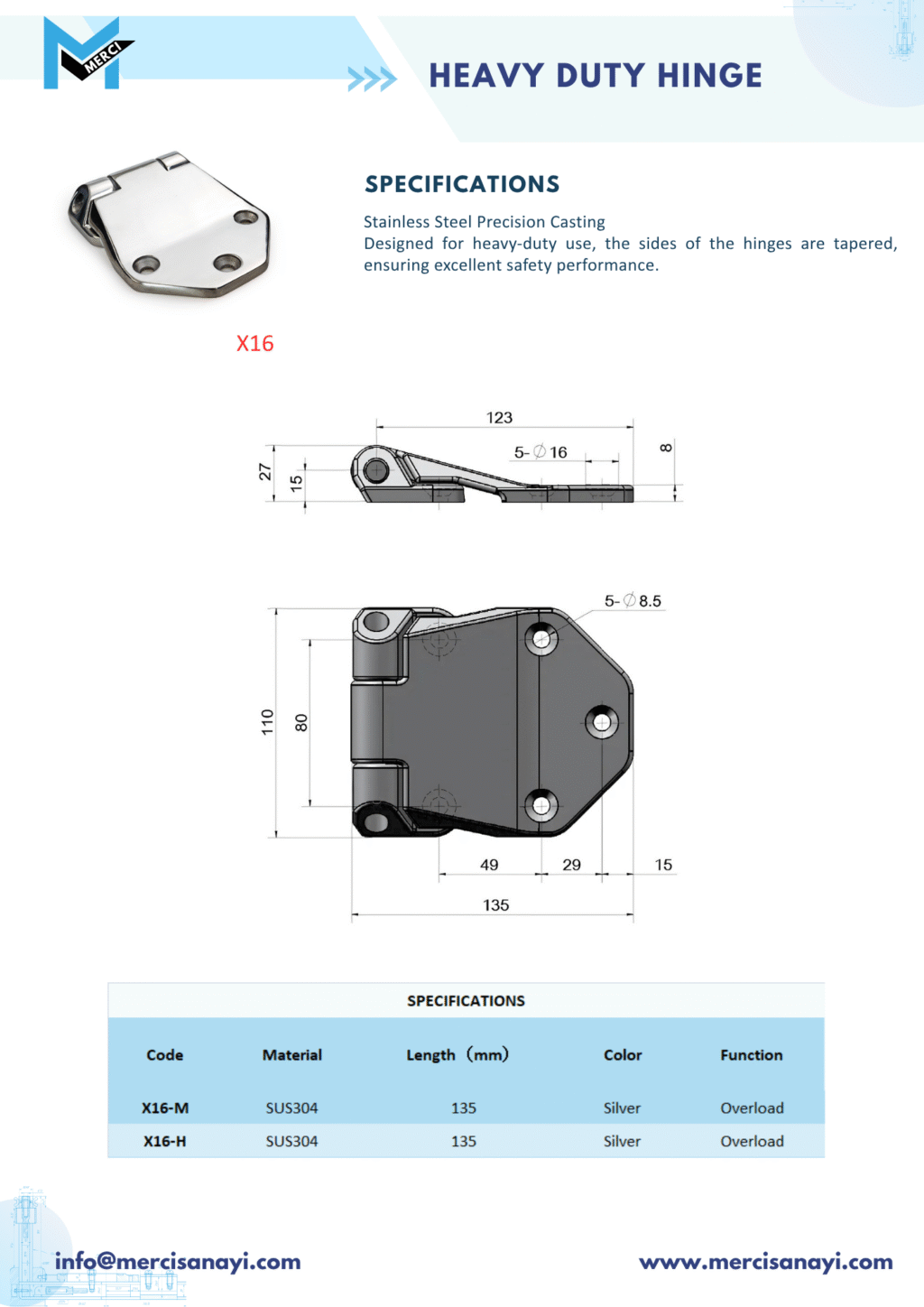 Heavy Duty Hinge | X16