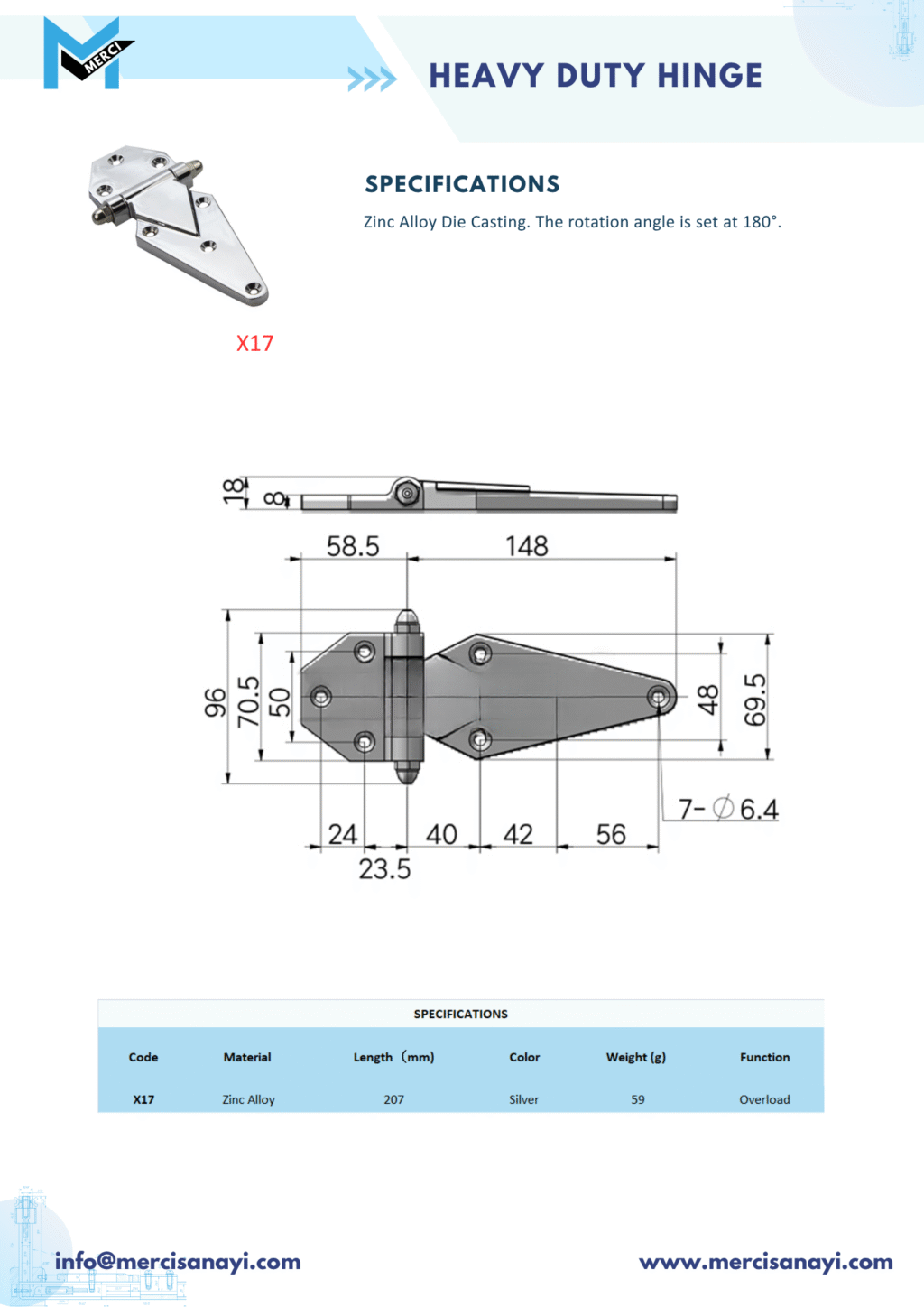 Heavy Duty Hinge | X17