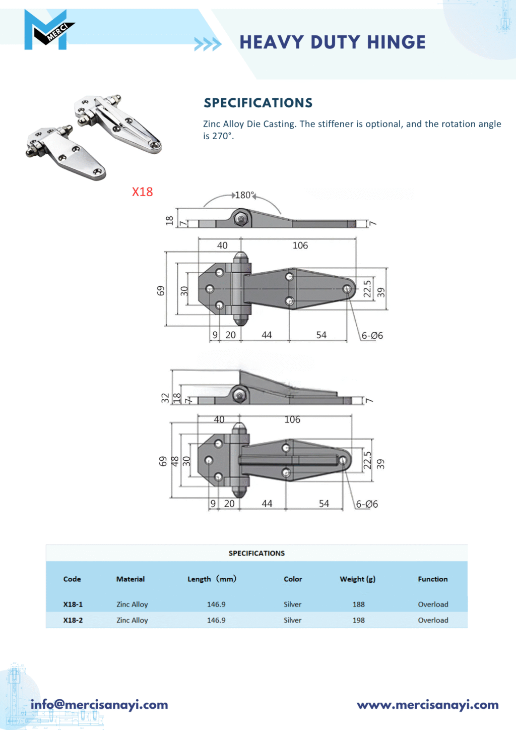 Heavy Duty Hinge | X18