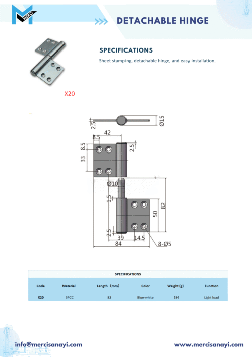 Detachable Hinge | X20