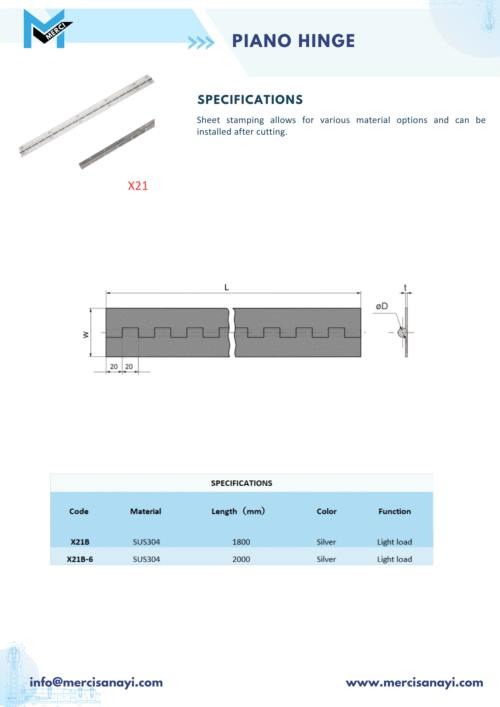 Piano Hinge | X21