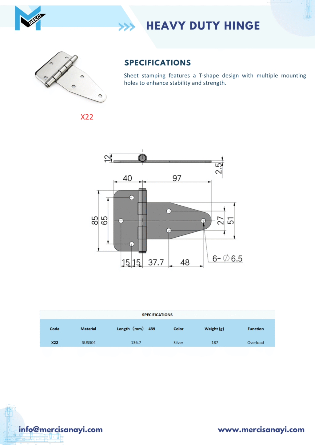 Heavy Duty Hinge | X22