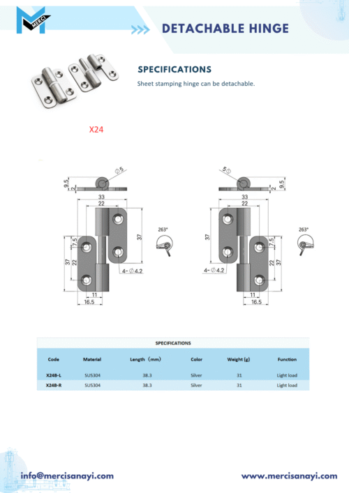 Detachable Hinge | X24
