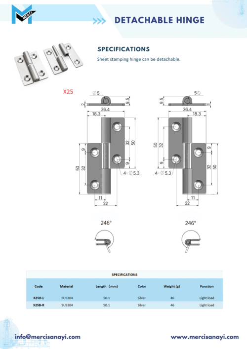 Detachable Hinge | X25