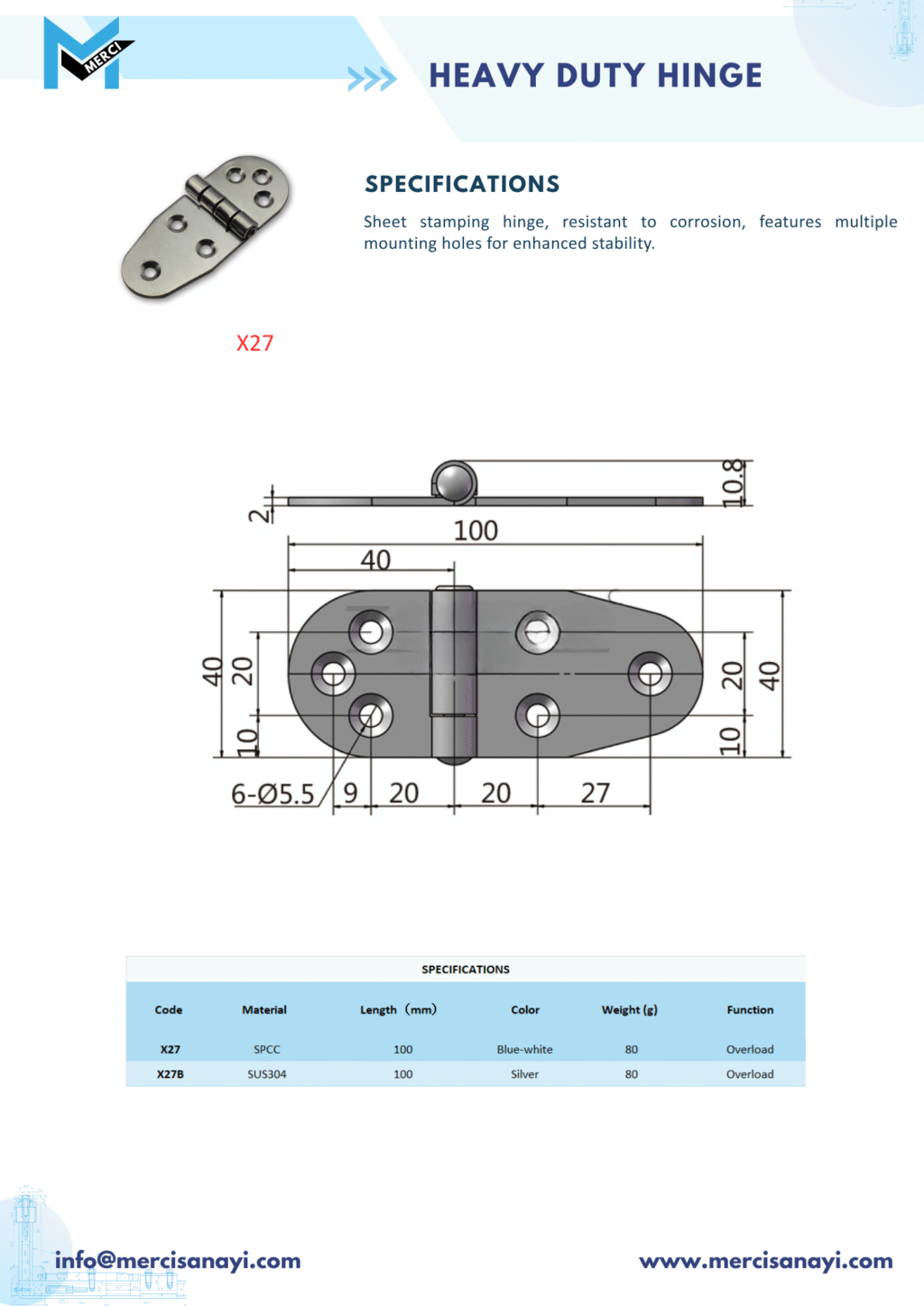 Heavy Duty Hinge | X27