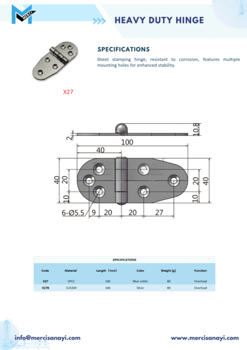 Heavy Duty Hinge | X27