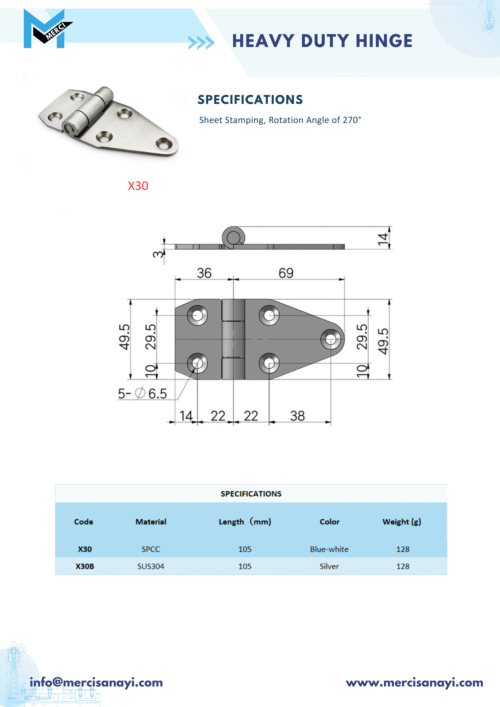 Heavy Duty Hinge | X30