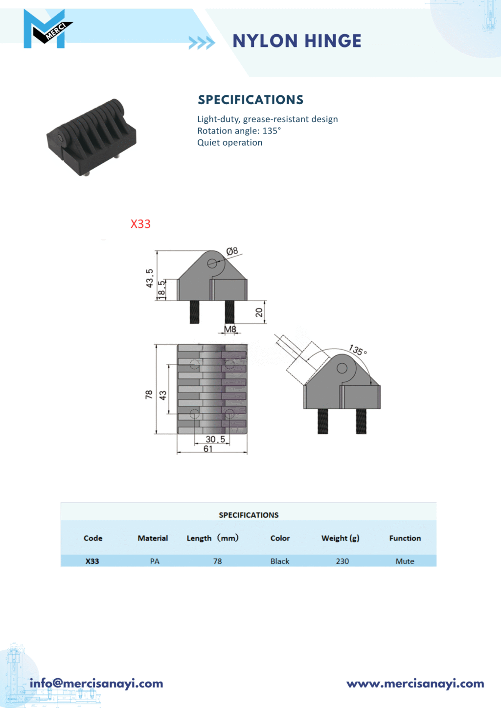 Nylon Hinge | X33