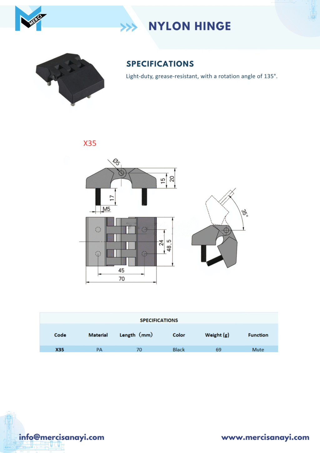 Nylon Hinge | X35
