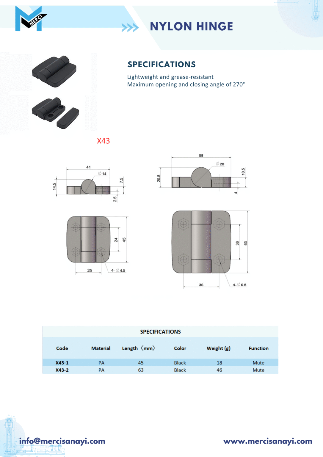 Nylon Hinge | X43