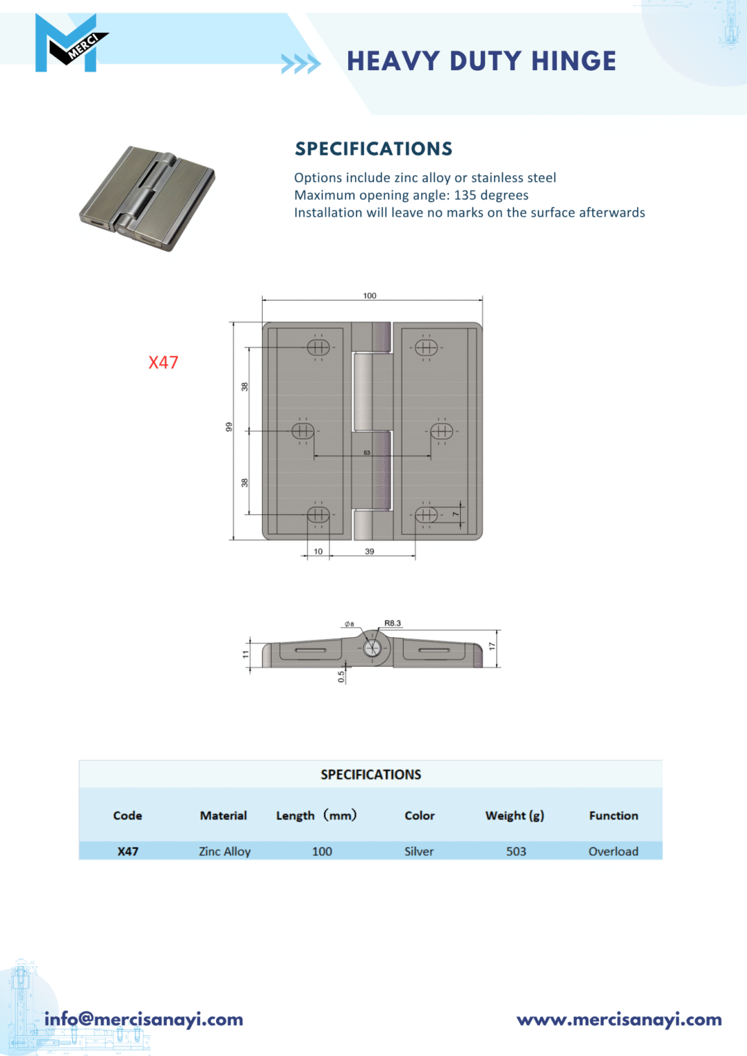 Heavy Duty Hinge | X47