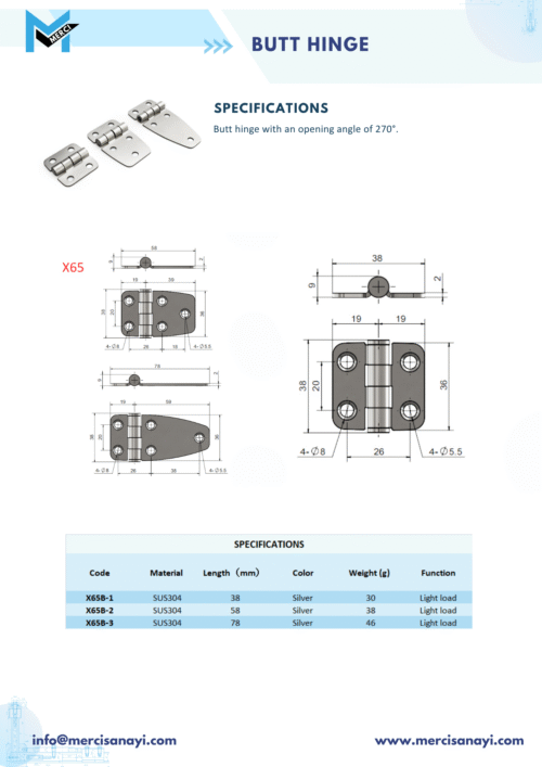 Butt Hinge | X65