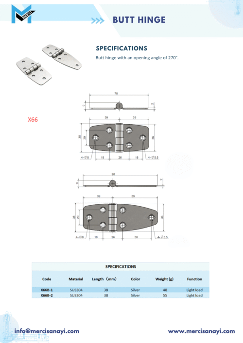 Butt Hinge | X66