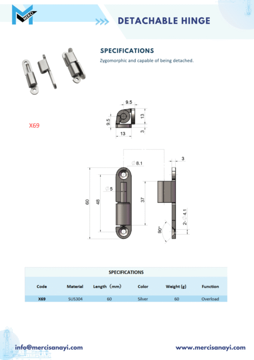 Detachable Hinge | X69