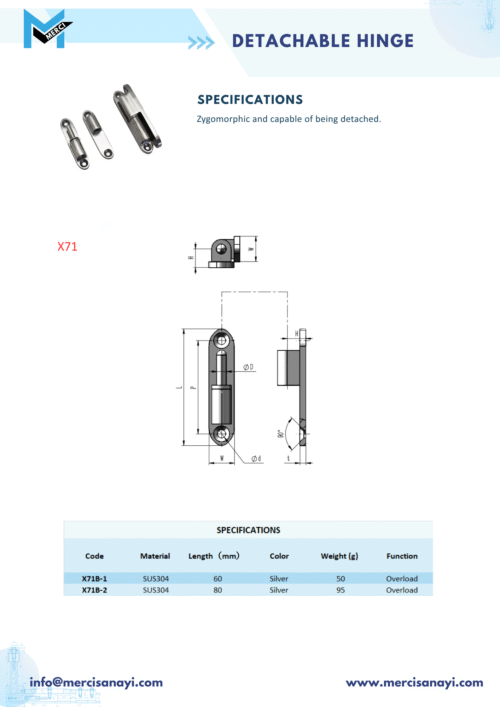 Detachable Hinge | X71