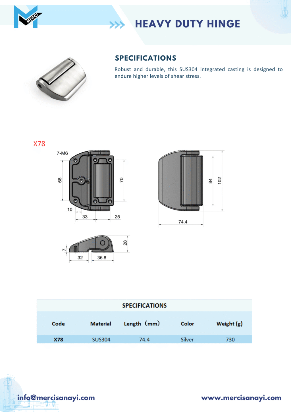 Heavy Duty Hinge | X78