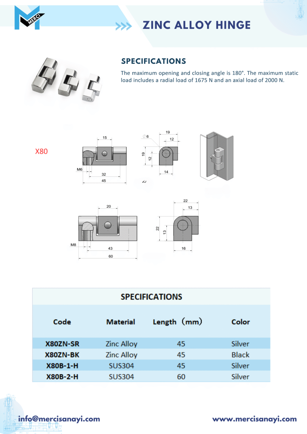 Zinc Alloy Hinge | X80