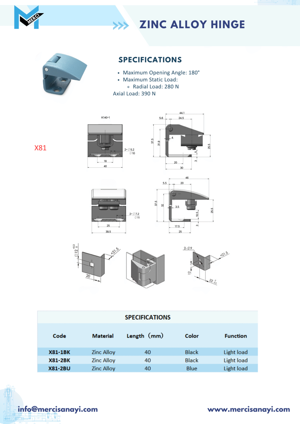 Zinc Alloy Hinge | X81