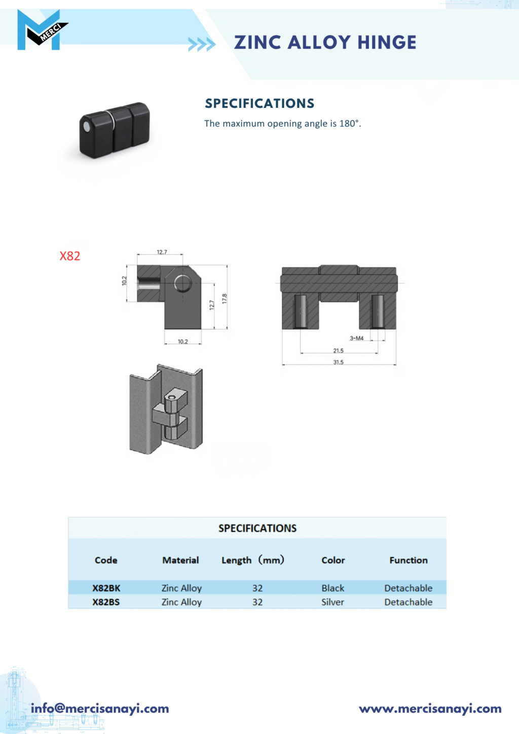 Zinc Alloy Hinge | X82
